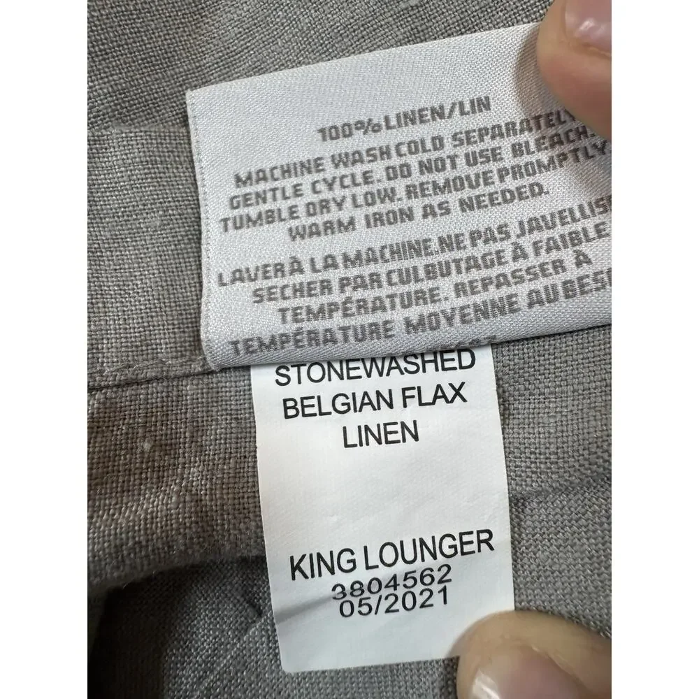 Lot Of 2 Restoration Hardware StoneWashed Belgian Flax Linen King Lounger Shams